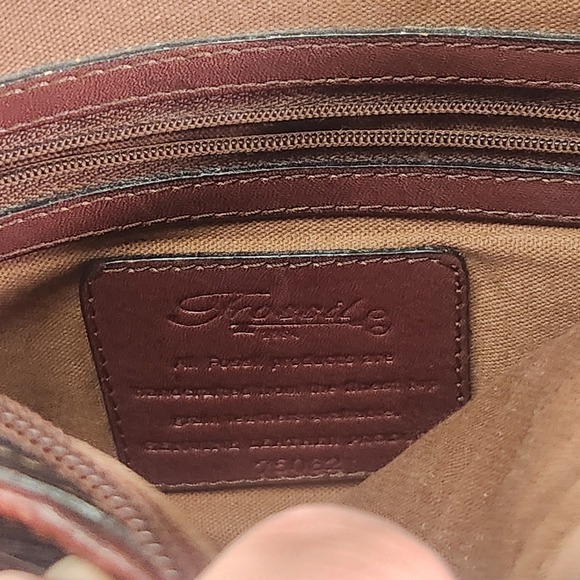 Fossil Woven Leather Crossbody Bag Brown Purse Adjustable Strap Key Basket Weave - Picture 8 of 13